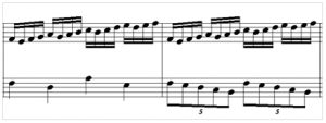 Exemplo Musical  3: Padrões rítmicos– proximidade e semelhança