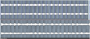 Figura 33: Primeiro padrão WAV, Pleiades- Imagem criado pelo próprio autor retirada da tela do programa utilizado nos experimentos (Cubase SX)